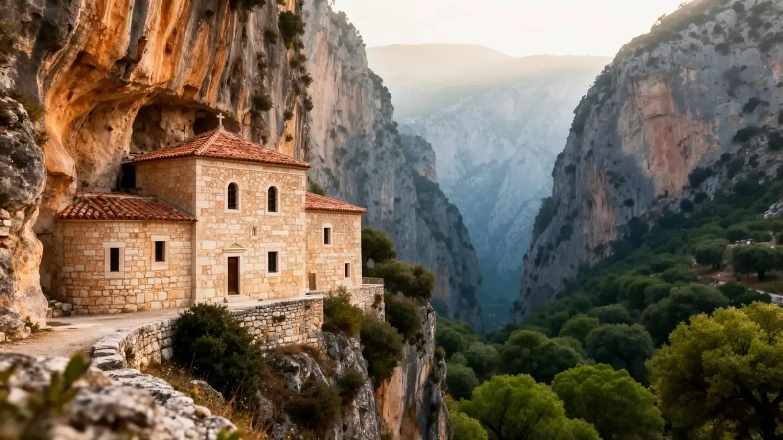 Hidden cliff monastery in the Lousios Gorge, private Arcadia nature tour