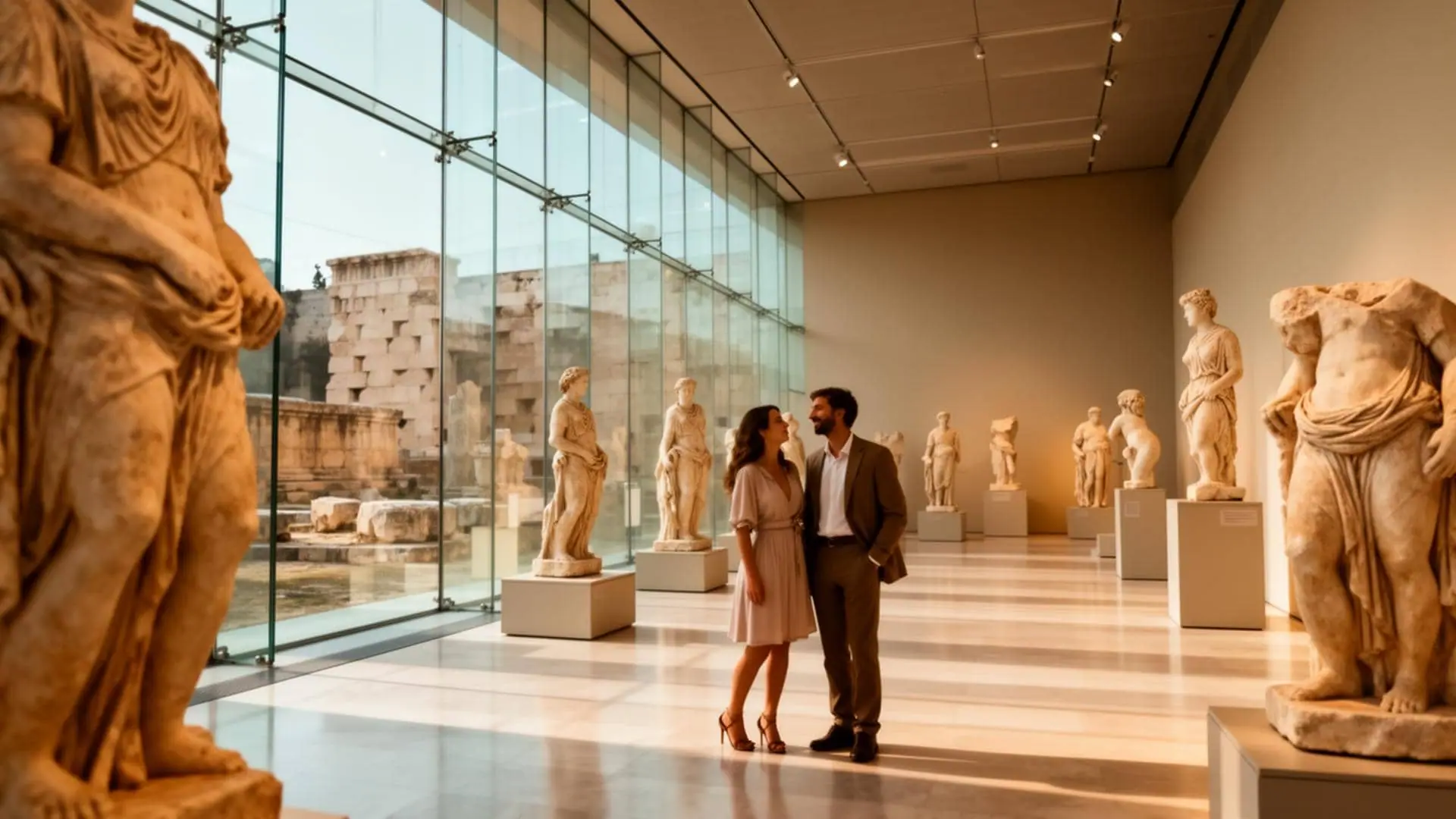 Acropolis Museum interior with classical sculptures, private Athens guided visit