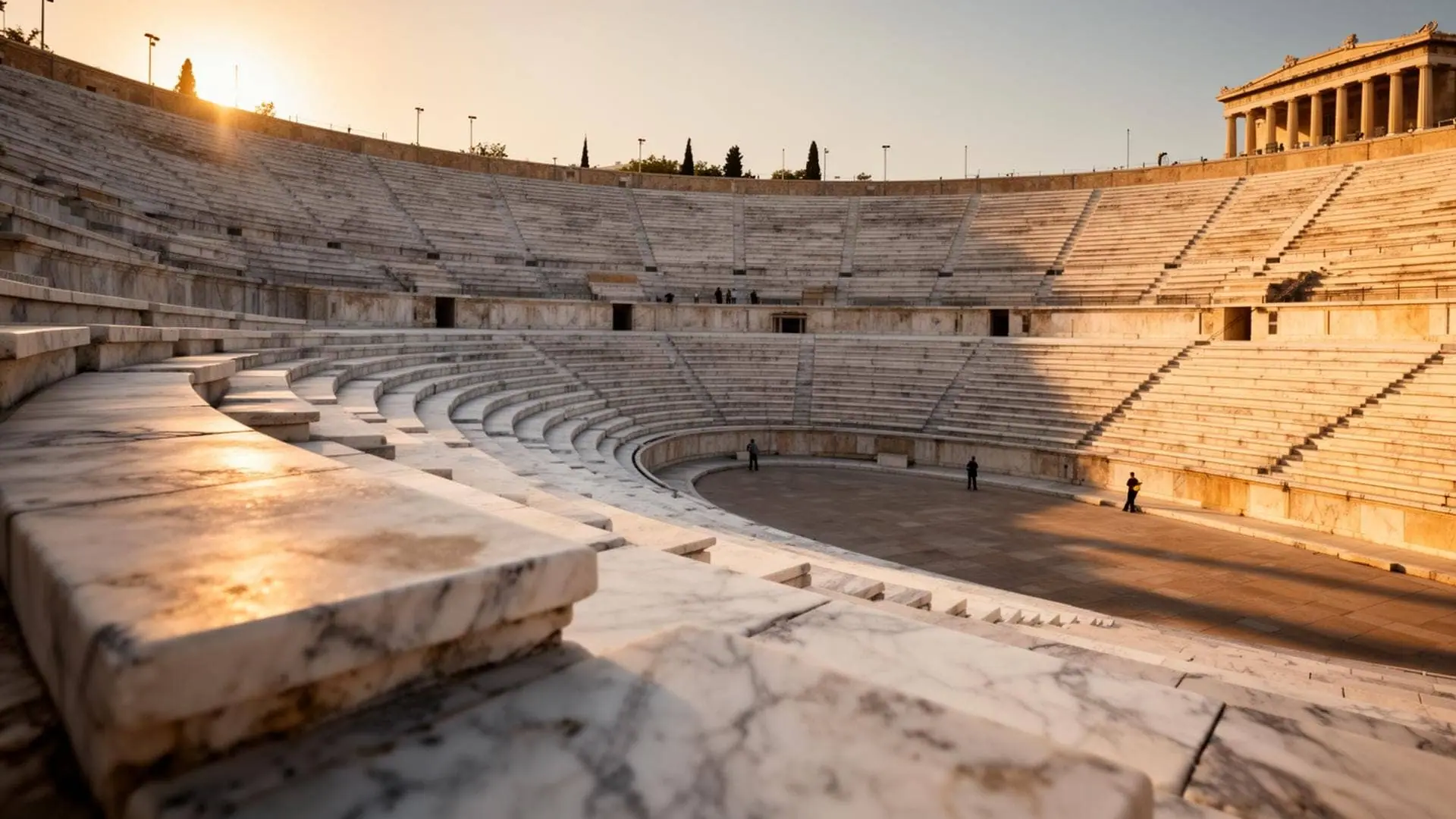 Panathenaic Stadium marble seats, private Athens half-day tour stop