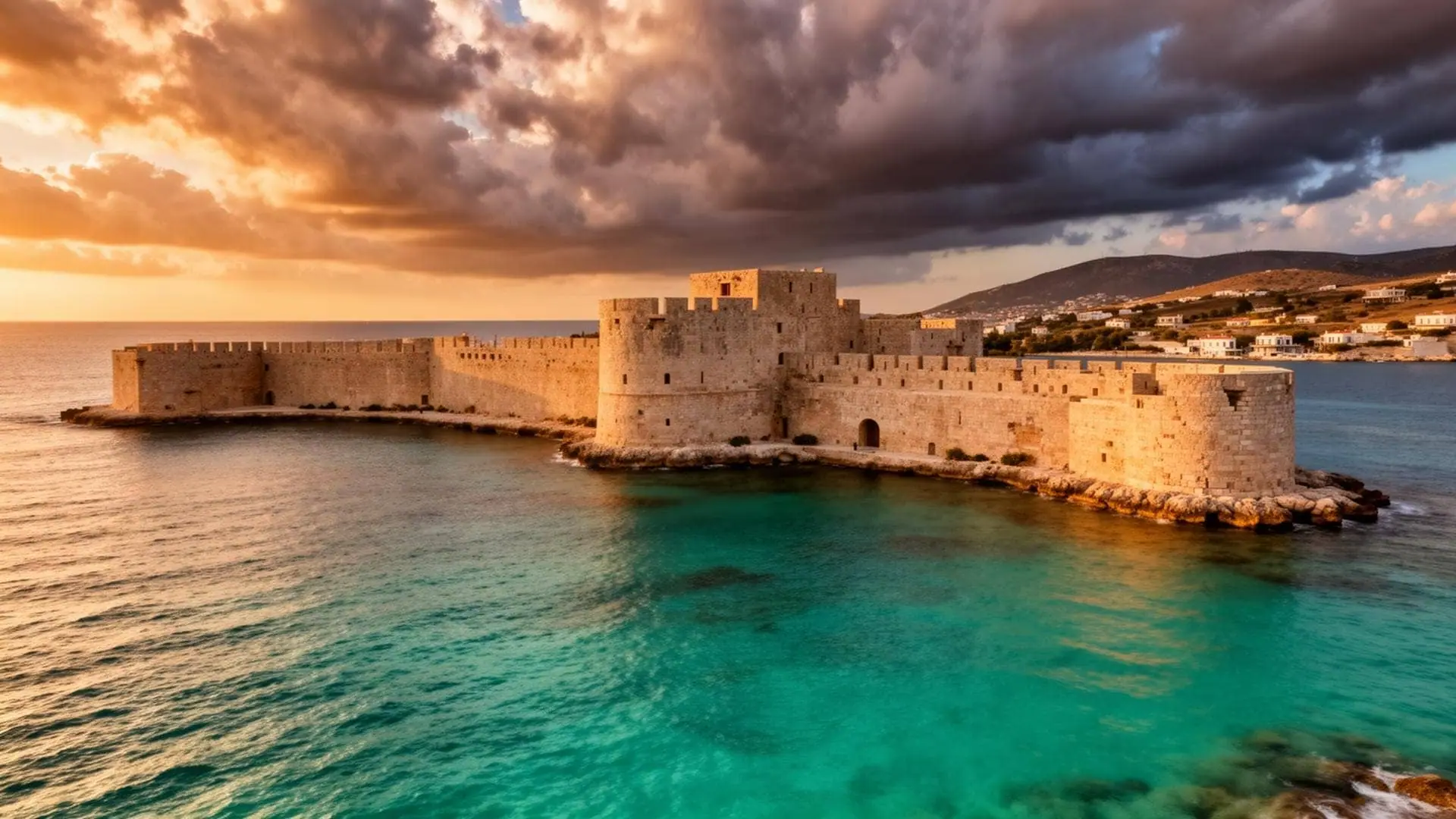 Methoni Venetian castle by the sea, private Messinia coastal grand journey